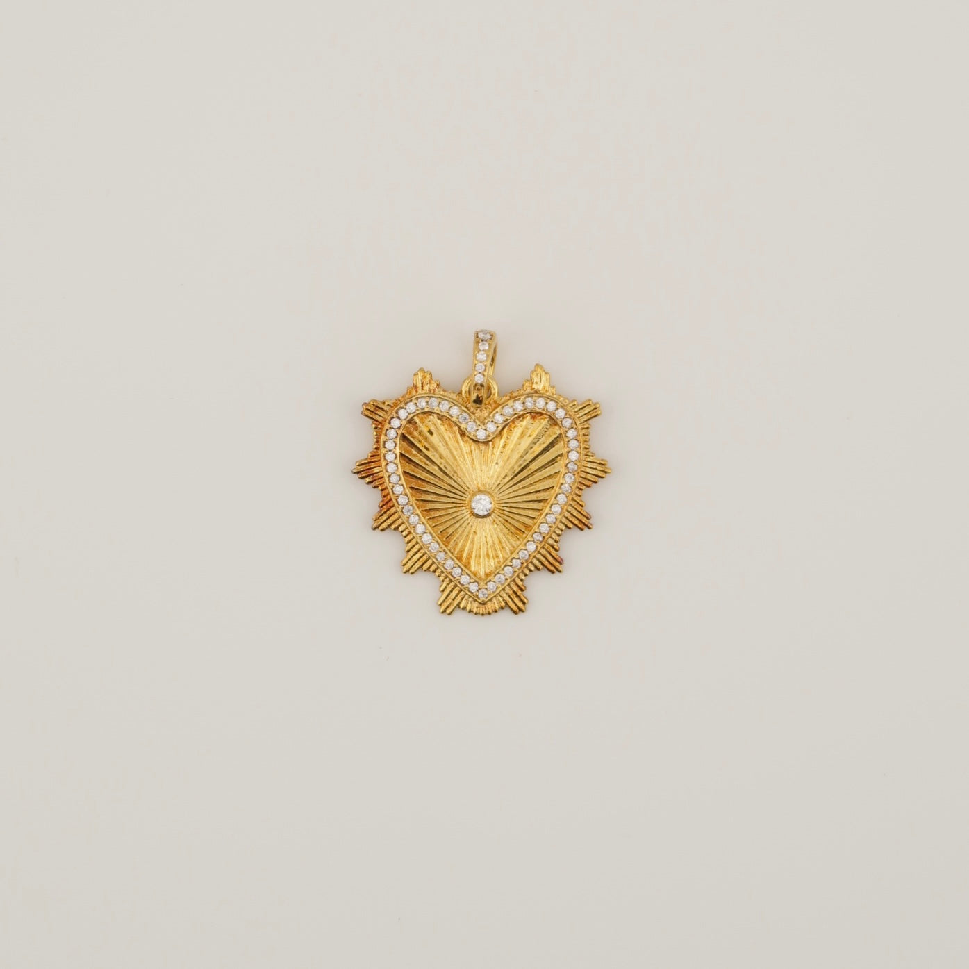 Gold Pave Heart Charm