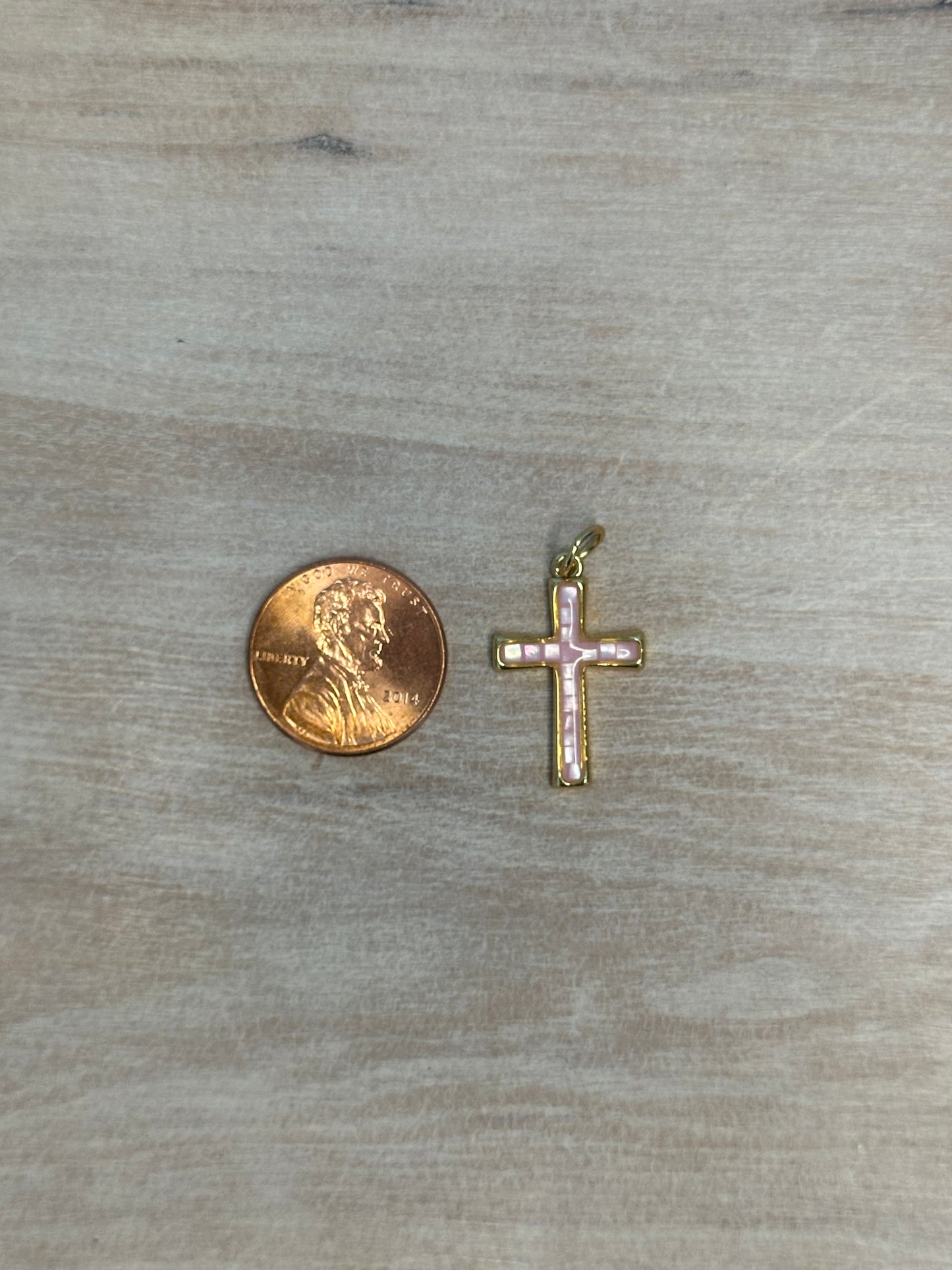 Pink Opal Cross Charm