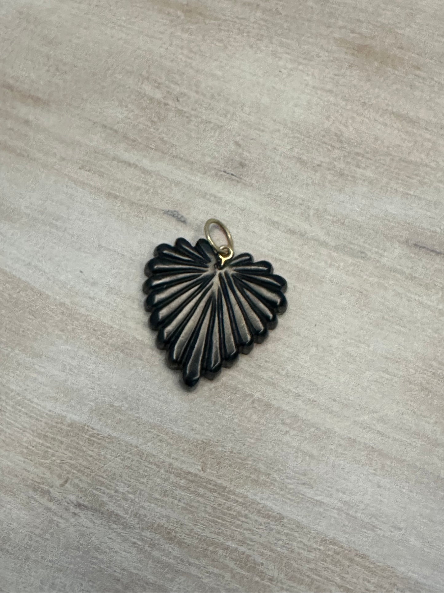 Gemstone Fluted Heart Charm
