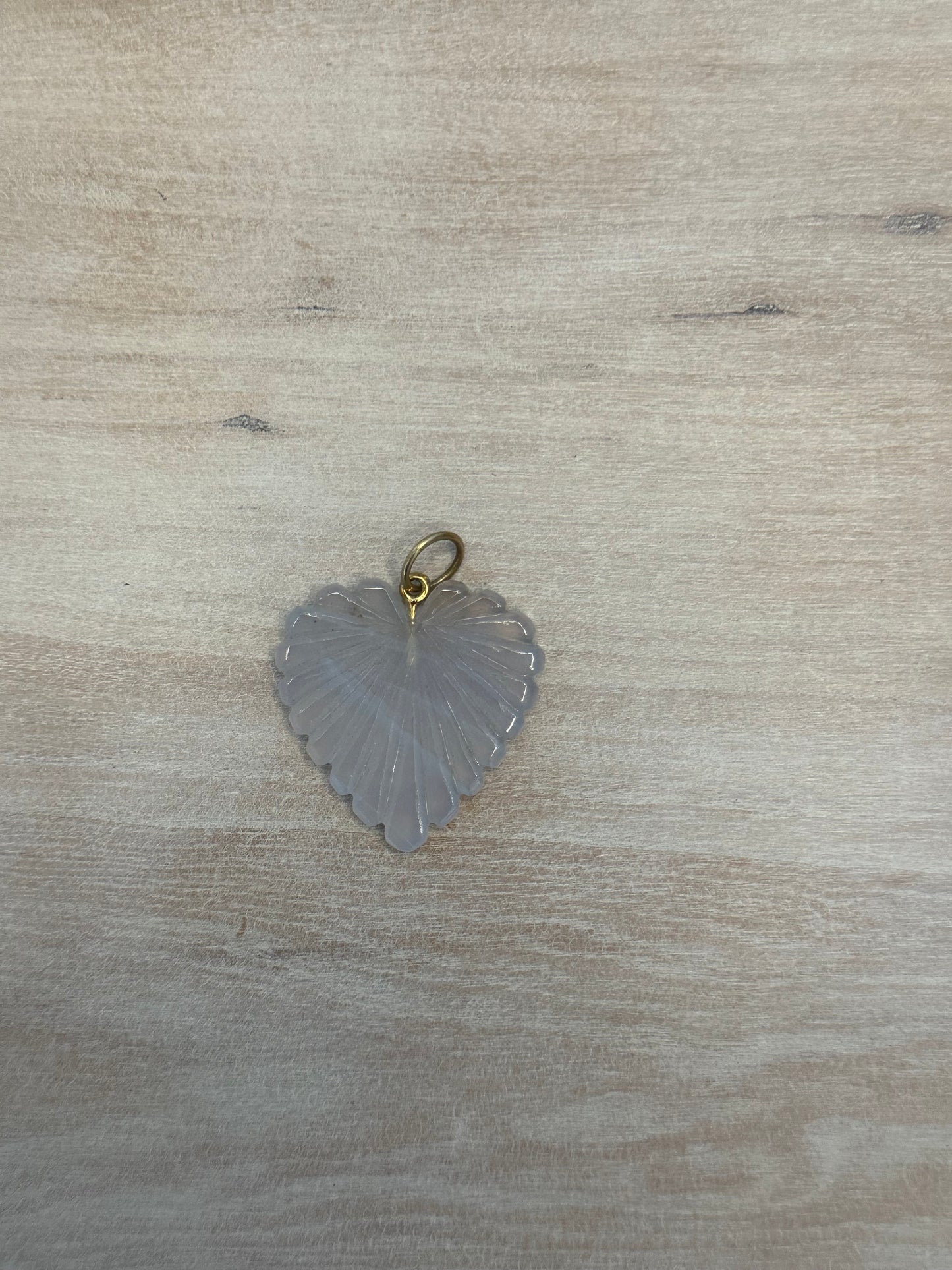 Gemstone Fluted Heart Charm