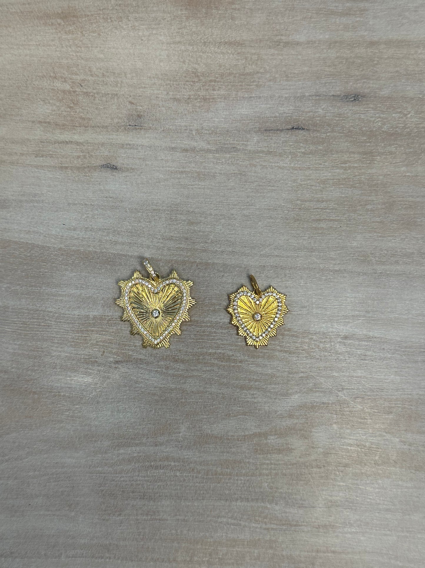 Gold Pave Heart Charm