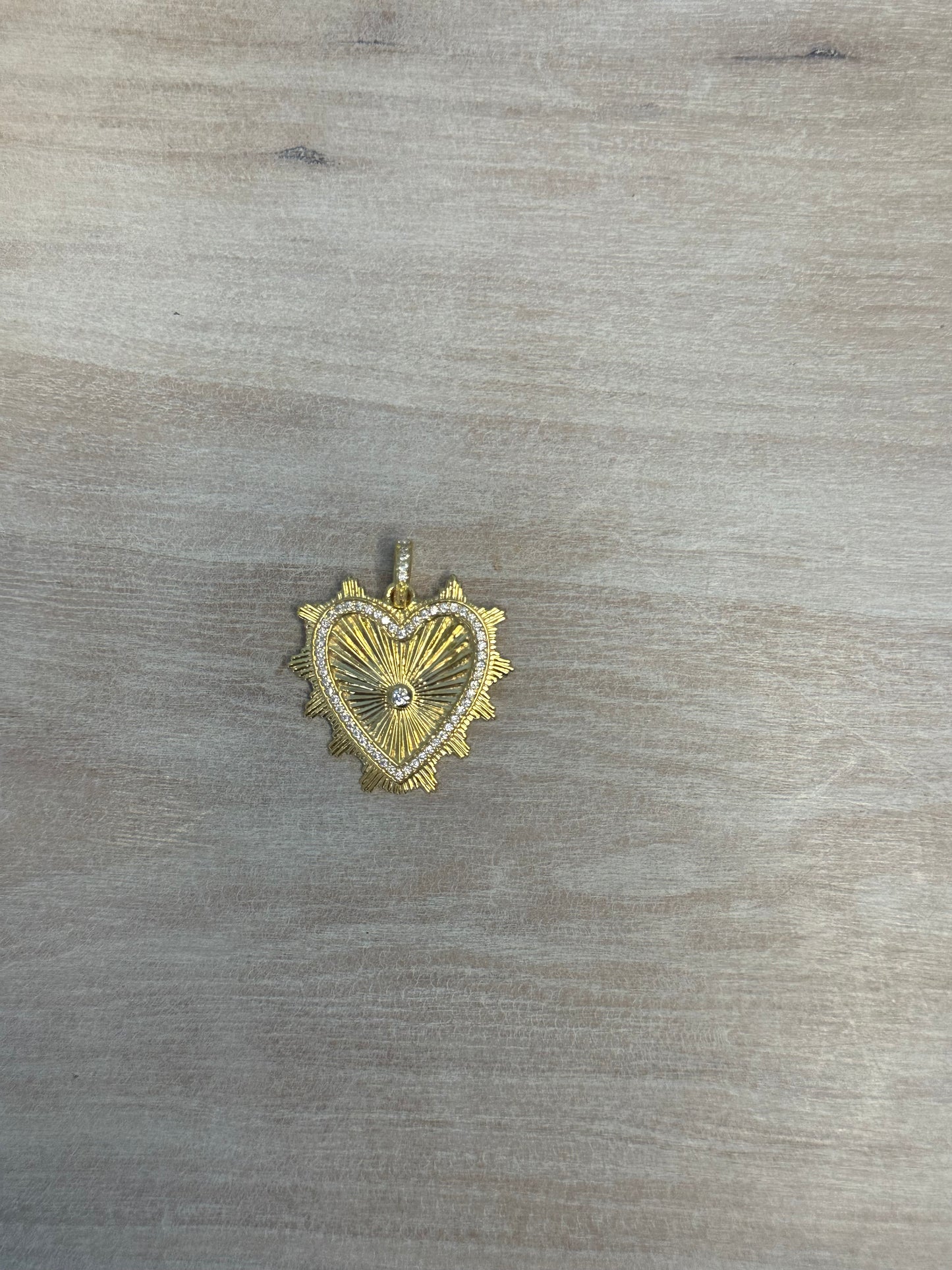 Gold Pave Heart Charm