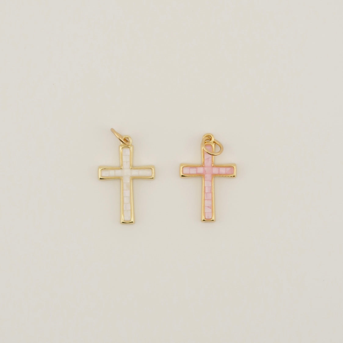 Opal Cross Charm