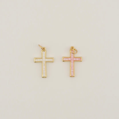 Opal Cross Charm