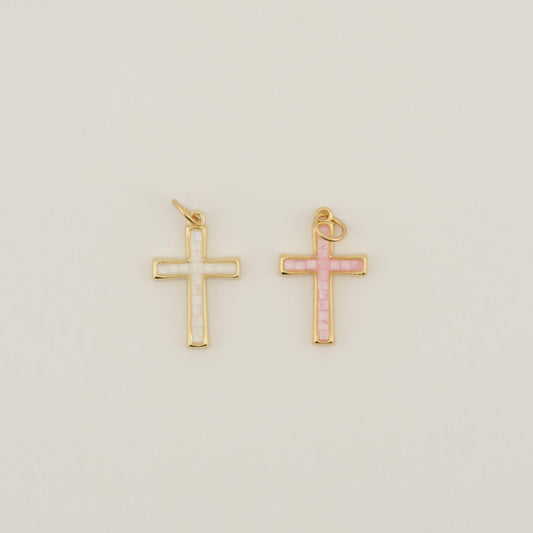 Opal Cross Charm