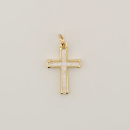 Opal Cross Charm