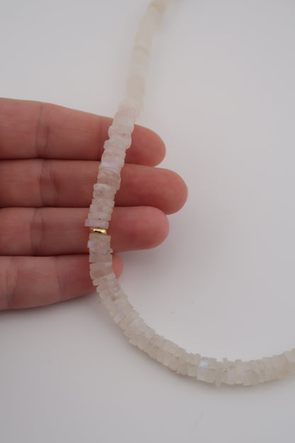 Moonstone Heishi Necklace