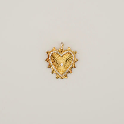 Gold Pave Heart Charm