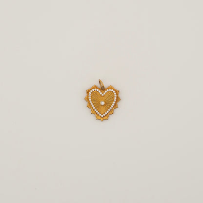 Gold Pave Heart Charm