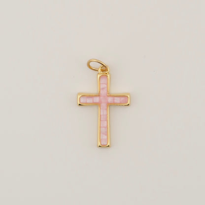 Opal Cross Charm