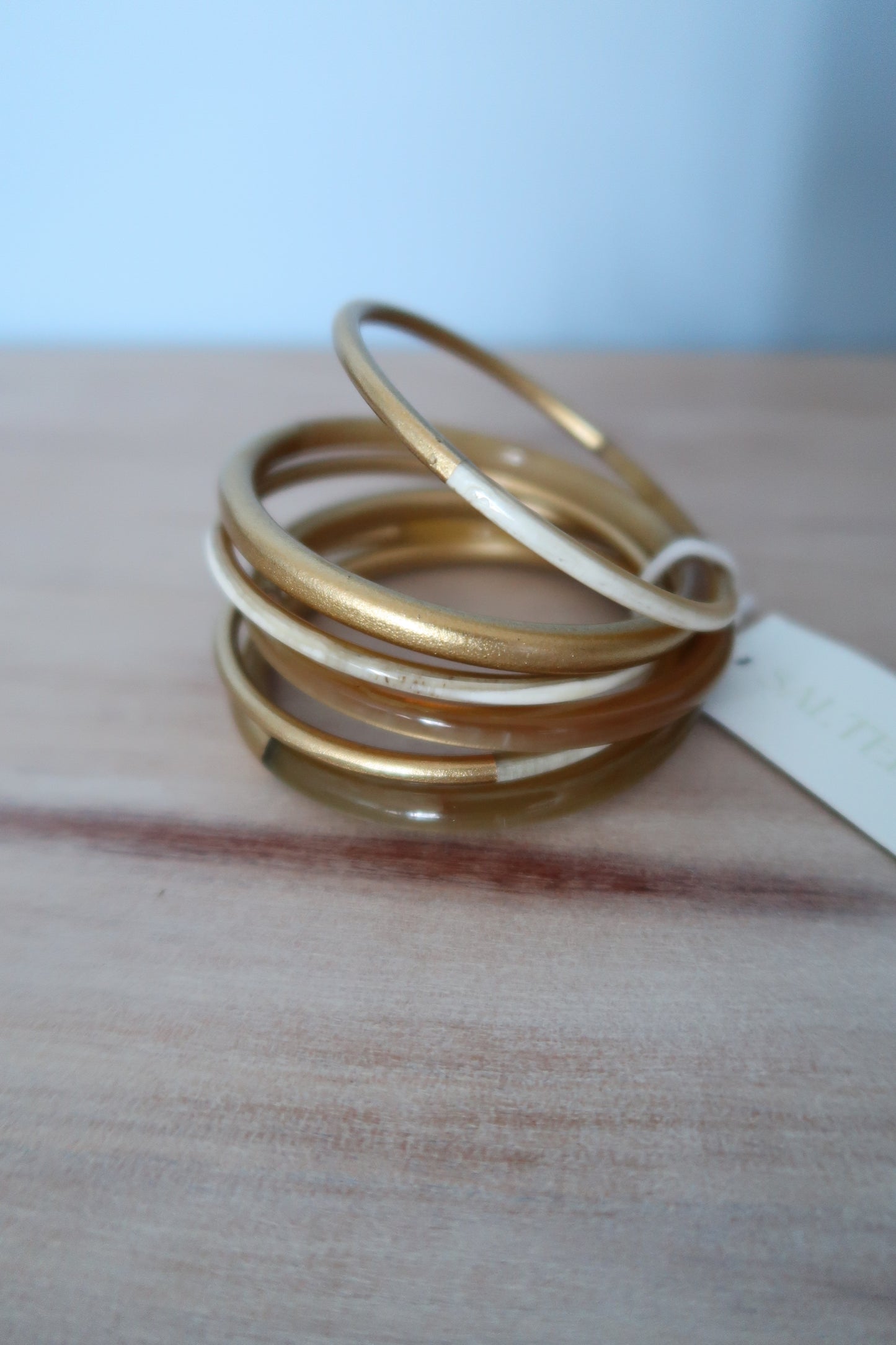 Cream Horn Bangle Set