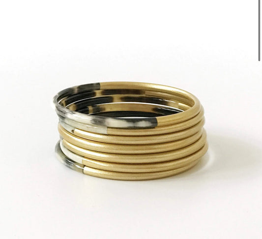 Gold Horn Bangle Set