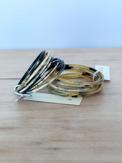 Natural Horn Bangle Set
