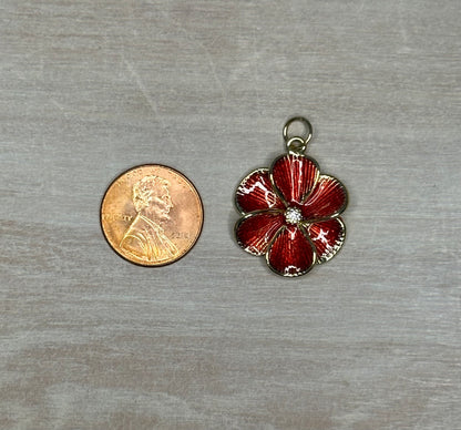 Red Flower Charm