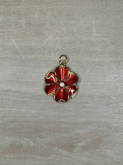 Red Flower Charm
