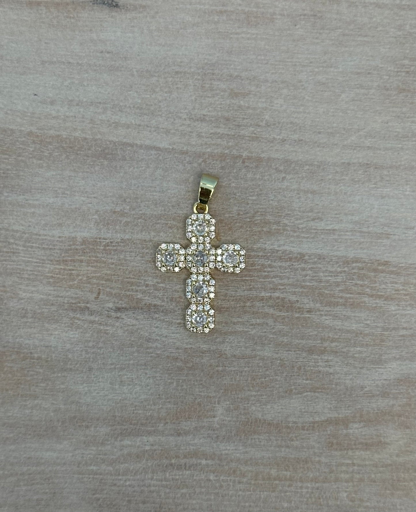 Stoned Cross Charm