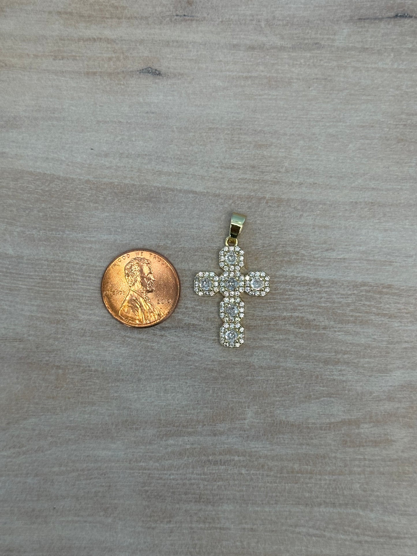 Stoned Cross Charm