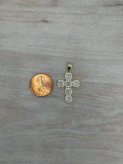 Stoned Cross Charm