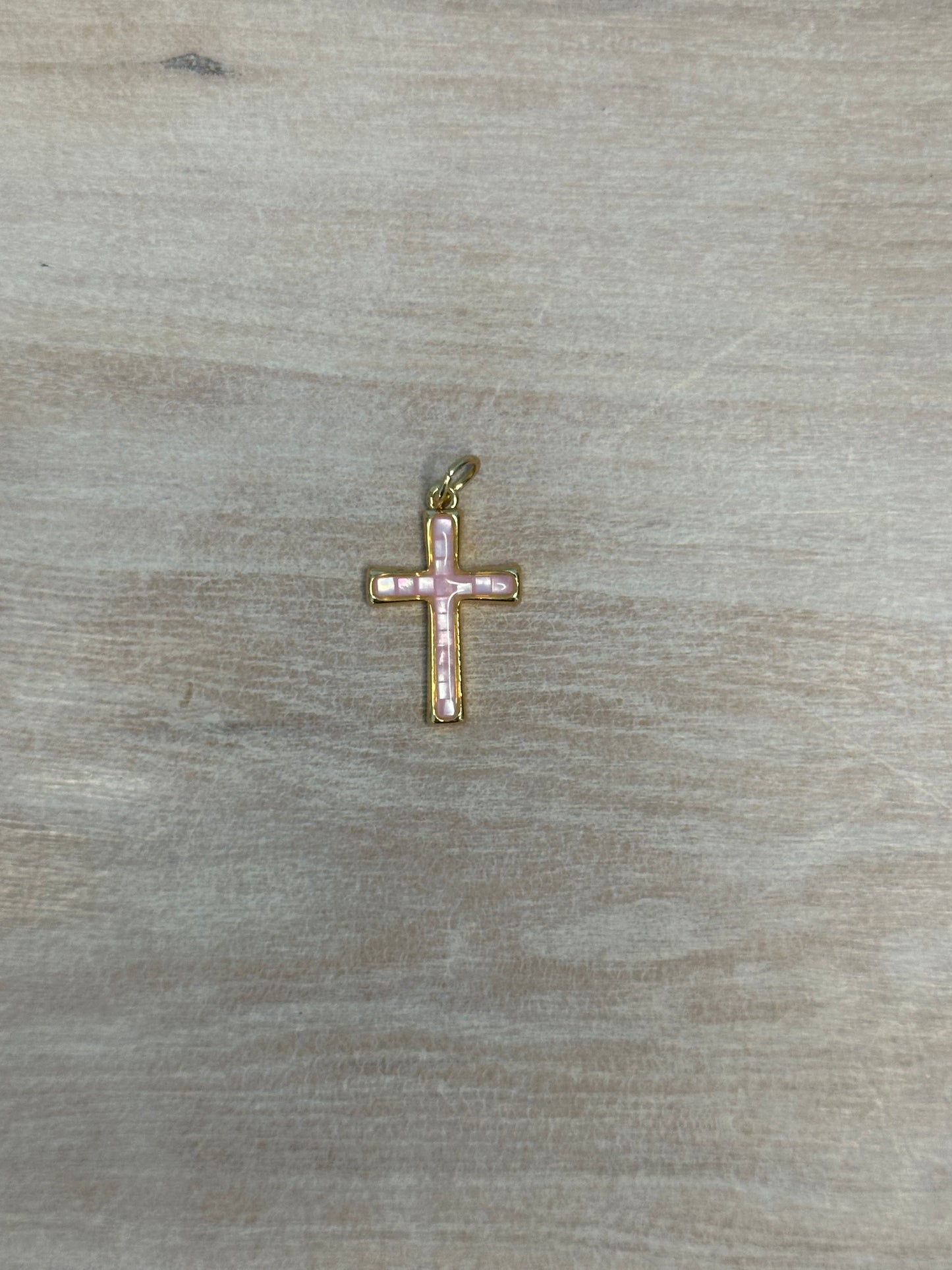 Pink Opal Cross Charm