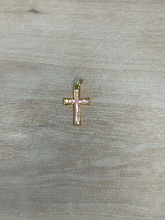 Pink Opal Cross Charm