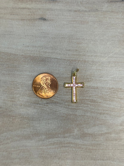 Pink Opal Cross Charm
