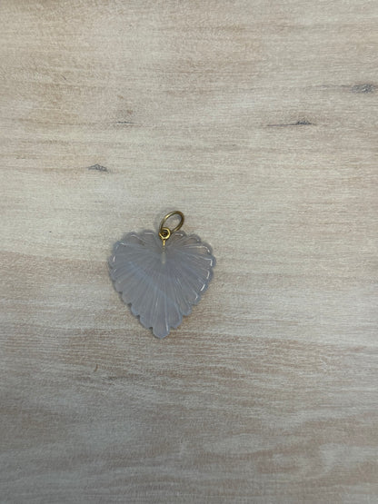 Gemstone Fluted Heart Charm