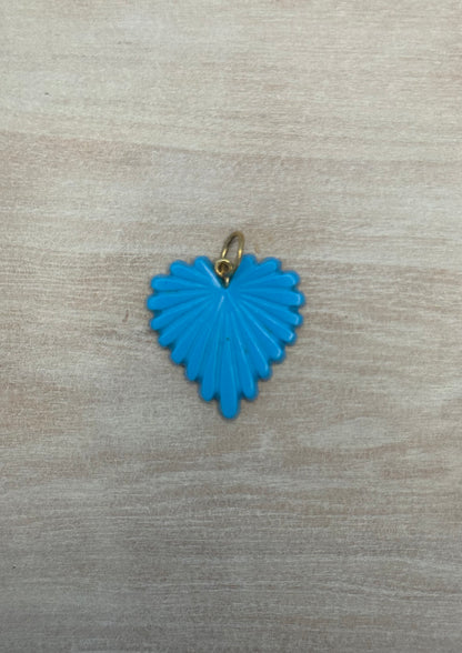 Gemstone Fluted Heart Charm