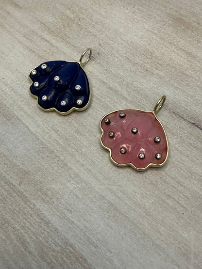 Gemstone Sea Shell Charm