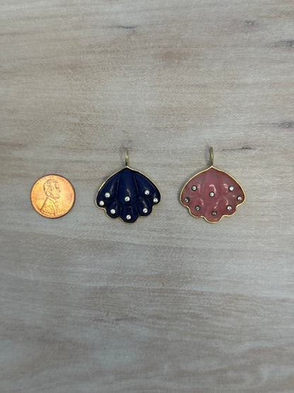 Gemstone Sea Shell Charm