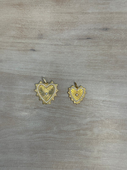 Gold Pave Heart Charm