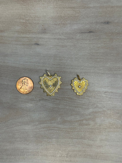 Gold Pave Heart Charm