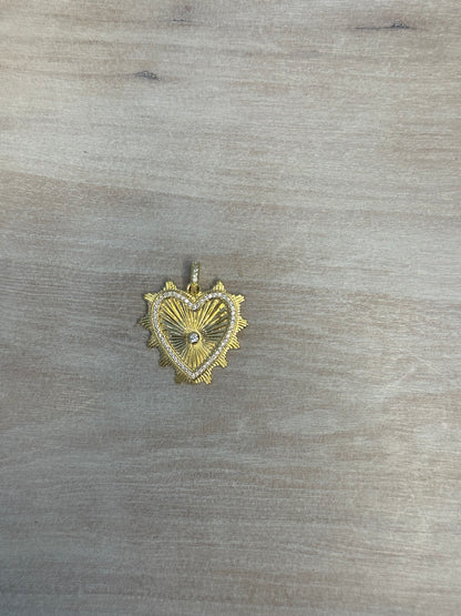 Gold Pave Heart Charm