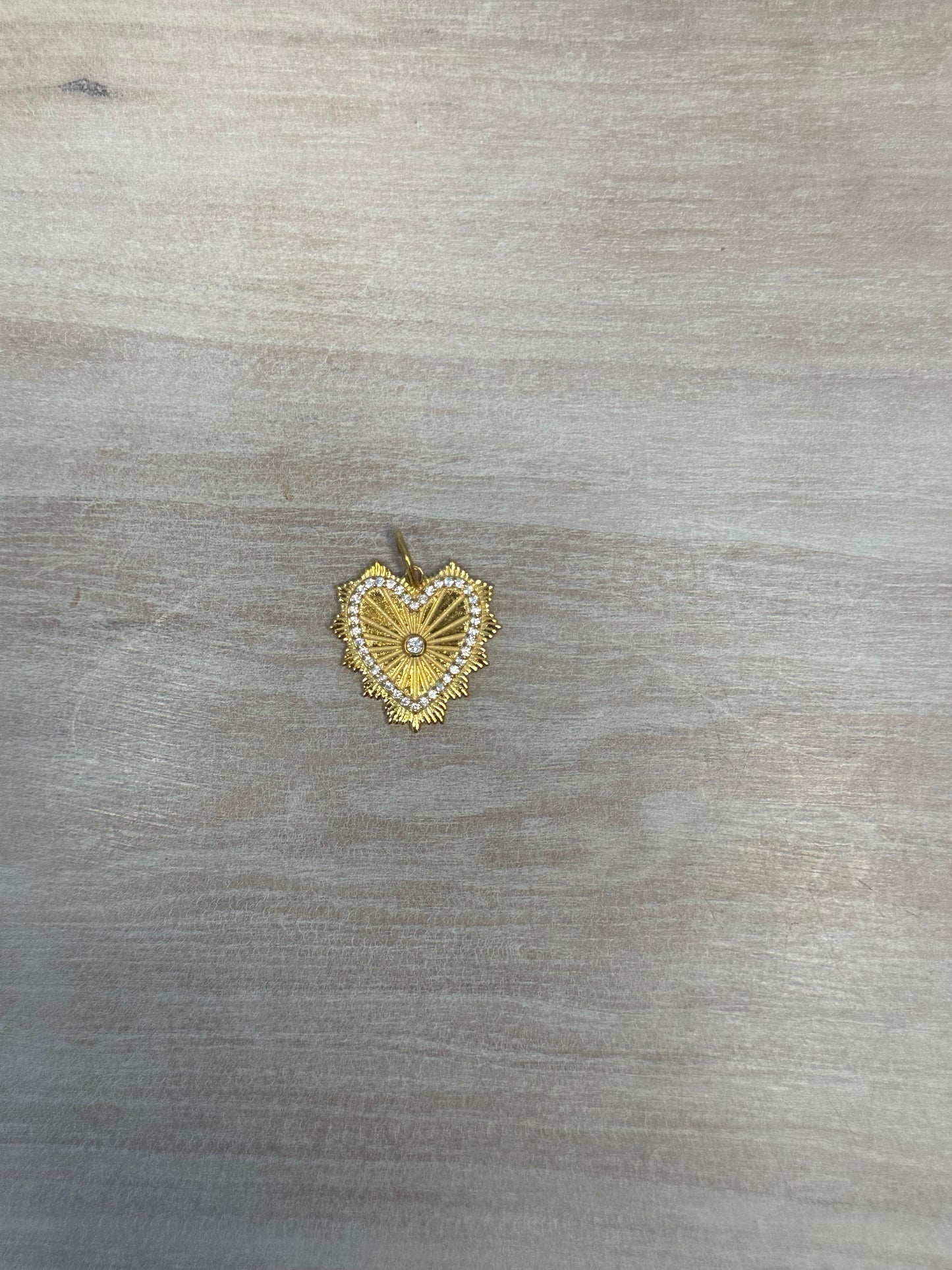 Gold Pave Heart Charm