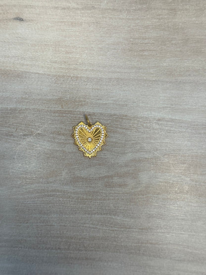 Gold Pave Heart Charm