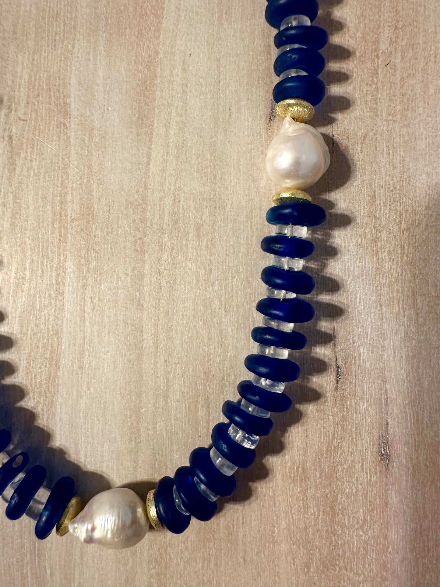 Cobalt Pearl Necklace