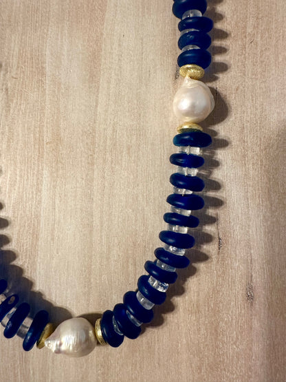 Cobalt Pearl Necklace